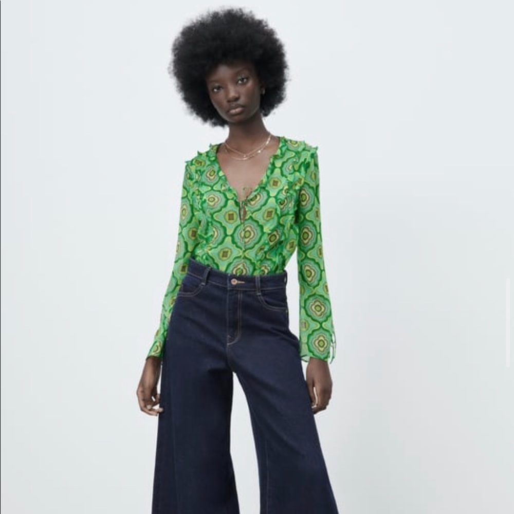 ZARA Geometric Blouse- NWT!